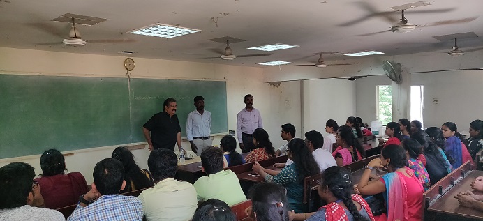 Mr.S.Jayaraam, chief manager- market development (business standard) addressing our 1st year mba students on 22/02/2020